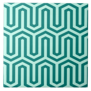 Azulejo De Cerâmica Deco Motif egípcio - turquesa e aqua