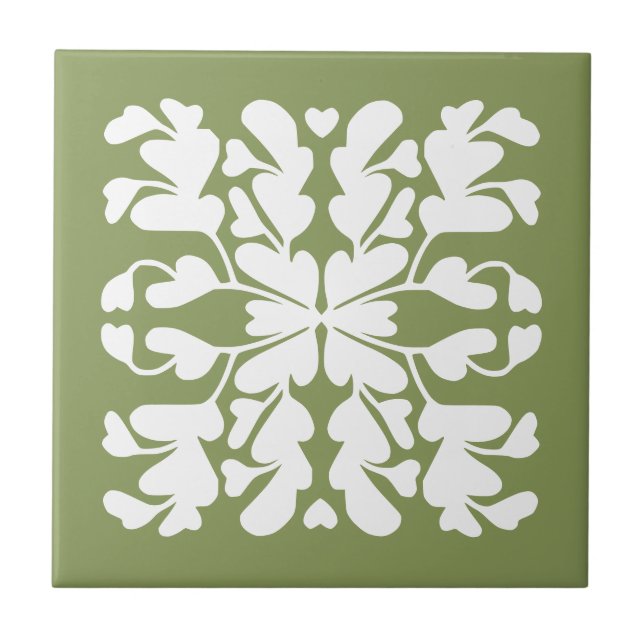 Azulejo De Cerâmica Deco verde do Moss (Frente)
