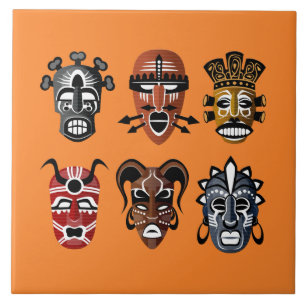 Azulejo De Cerâmica Decor de máscaras africanas