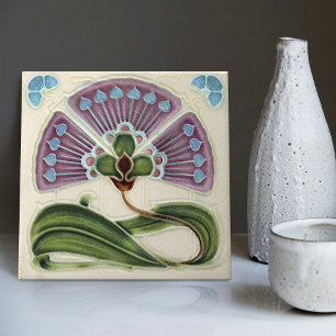 Azulejo De Cerâmica Decor de Parede Floral Arte Nouveau Vintage Deco