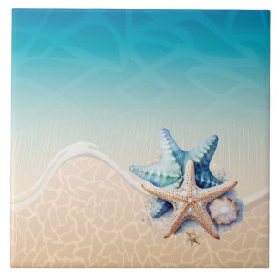 Azulejo De Cerâmica Decor de Praia Costeira da Espuma do Mar