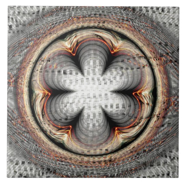 Azulejo De Cerâmica decoração abstrata florida (Frente)