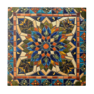 Azulejo De Cerâmica Decoração azul-esverdeada do mosaico