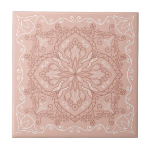 Azulejo De Cerâmica Decoração da borboleta rosa-esmagadora Terracotta