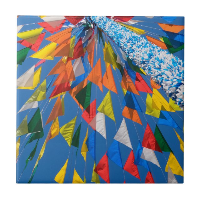 Azulejo De Cerâmica Decoração de Bandeira Triangular (Frente)