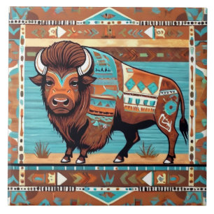 Azulejo De Cerâmica Decoração de Bison Southwest Buffalo