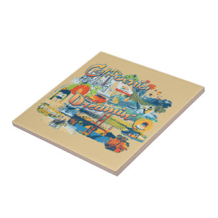 Azulejo De Cerâmica Decoração de Casa dos Sonhos da Califórnia