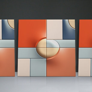Azulejo De Cerâmica Decoração de Casa Ilusão Minimalista Relevo Falso