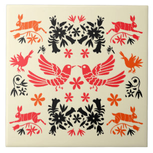 Azulejo De Cerâmica Decoração de Casa Otomi Mexicana