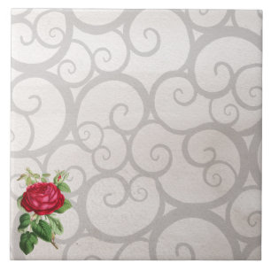 Azulejo De Cerâmica decoração de cinzas rosas vermelhas
