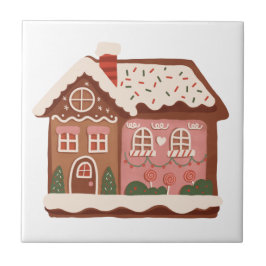 Azulejo De Cerâmica Decoração de Natal do Natal das Casas de Pão Ginge