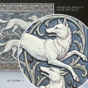 Azulejo De Cerâmica Decoração de parede Artes e Ofícios Lobos Grou Art