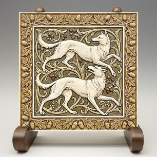 Azulejo De Cerâmica Decoração de parede Artes e Ofícios Lobos Grou Art