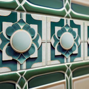 Azulejo De Cerâmica Decoração de parede com padrão Art Deco em cerâmic