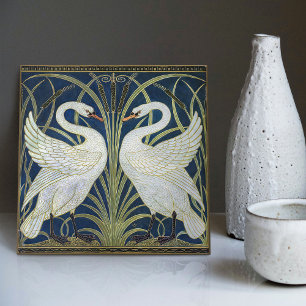 Azulejo De Cerâmica Decoração de parede de cisnes Art Déco Arte Nouvea