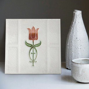 Azulejo De Cerâmica Decoração de parede de tulipa rosa empoeirada Arte
