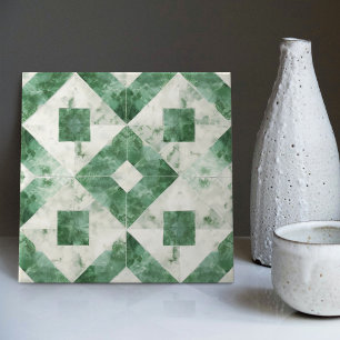 Azulejo De Cerâmica Decoração de Parede em Verde Esmeralda Arte Nova M