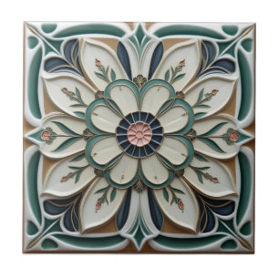 Azulejo De Cerâmica Decoração de parede floral abstrata Art Déco Macki