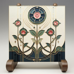 Azulejo De Cerâmica Decoração de parede floral abstrata Art Déco Macki