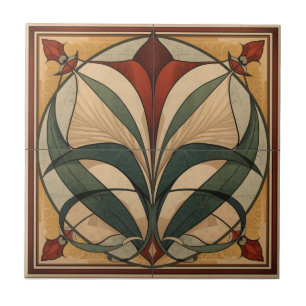 Azulejo De Cerâmica Decoração de parede floral abstrata Art Deco Macki