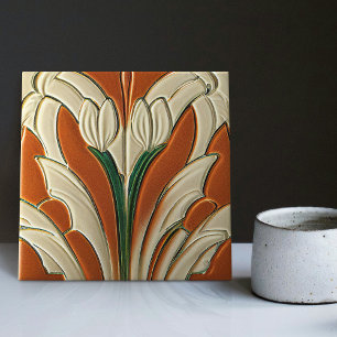 Azulejo De Cerâmica Decoração de parede floral Art Déco Art Nouveau