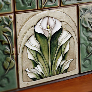 Azulejo De Cerâmica Decoração de parede floral Art Deco Arte Nova Cerâ