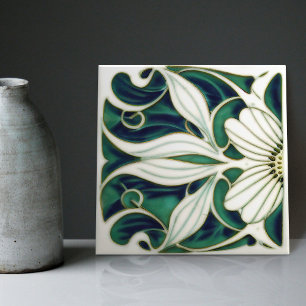Azulejo De Cerâmica Decoração de parede Marguerite Art Deco Daisy Arte