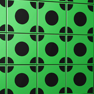 Azulejo De Cerâmica Decoração de Parede Verde Esmeralda e Preto Quad