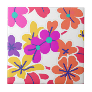 Azulejo De Cerâmica Decoração de Primavera de vibração de flor selvage