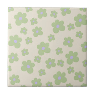 Azulejo De Cerâmica Decoração de Primavera vibrante de flor selvagem v