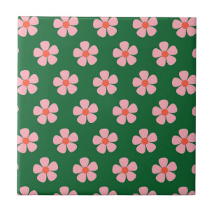 Azulejo De Cerâmica Decoração de Primavera vibrante de flor selvagem v