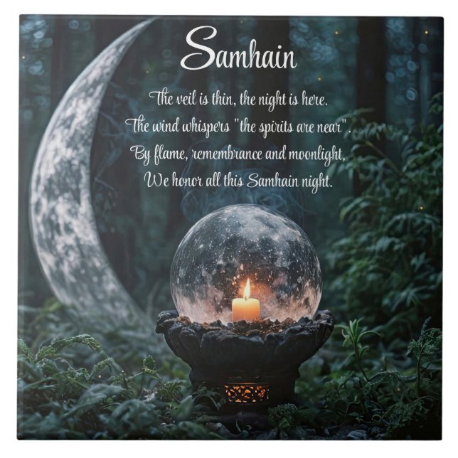 Azulejo De Cerâmica Decoração do Sabbat de Samhain (Frente)