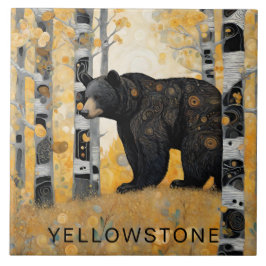 Azulejo De Cerâmica Decoração do Urso Preto do Yellowstone Personaliza