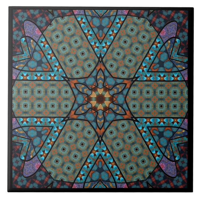 Azulejo De Cerâmica Decoração Mandala  (Frente)