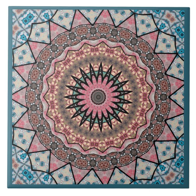 Azulejo De Cerâmica Decoração Mandala  (Frente)