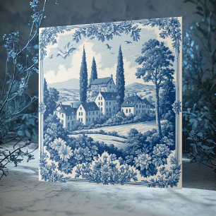 Azulejo De Cerâmica Decoração Shabby Chic de Cottage Francês Azul Deco