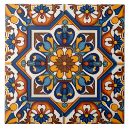 Azulejo De Cerâmica Decoração tradicional espanhola do Mediterrâneo