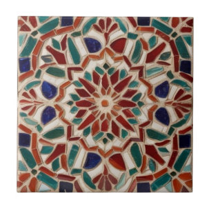Azulejo De Cerâmica Decoração verde-vermelha do mosaico