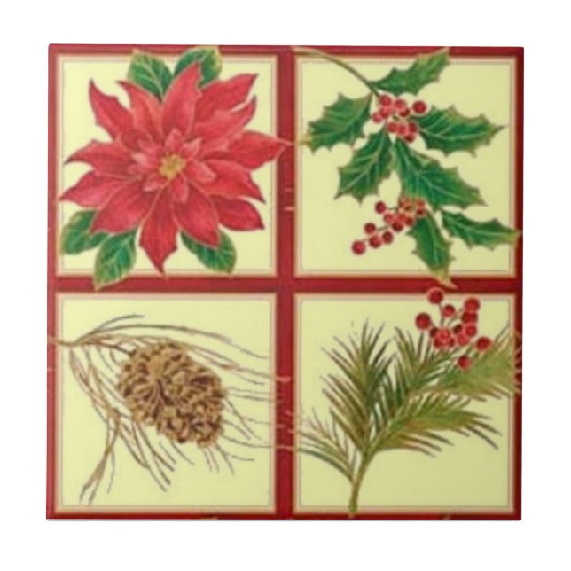 Azulejo De Cerâmica Decorações de Natal (Frente)