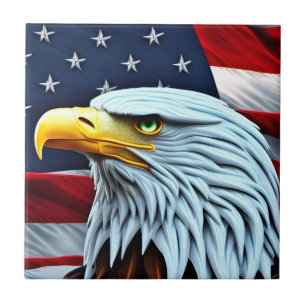 Azulejo de Cerâmica Decorativa de Águia Americana
