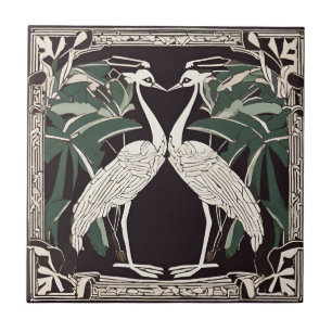 Azulejo De Cerâmica Decorativa de Arte Deco Nouveau da Família de Aves