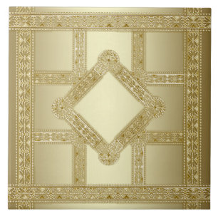 Azulejo de cerâmica decorativa Dourada