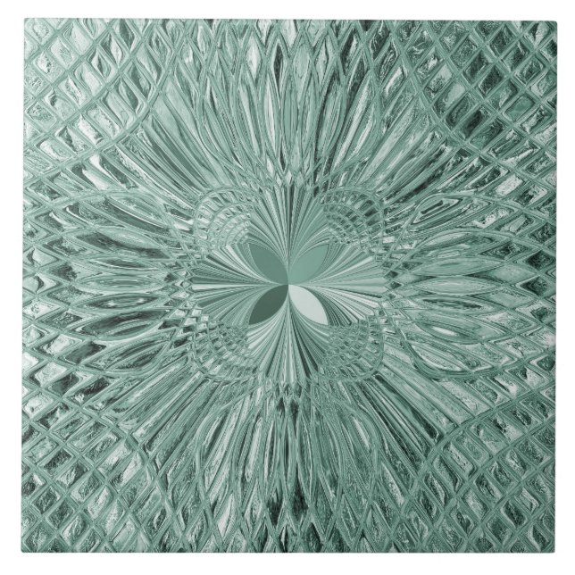 Azulejo de cerâmica decorativa verde (Frente)