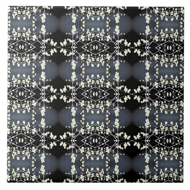 Azulejo De Cerâmica Decorative black and white pattern (Frente)