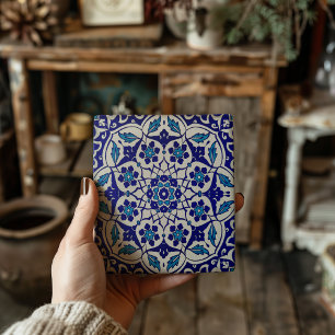 Azulejo De Cerâmica Decorativo Azul Iznik, otomano turco colorido