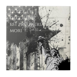 Azulejo De Cerâmica Decorum Est Pro Patria Mori Arte Patriótica Liberd