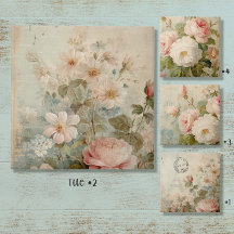Decoupage Cor-de-Rosa Floral de Torre Eiffel em Fr