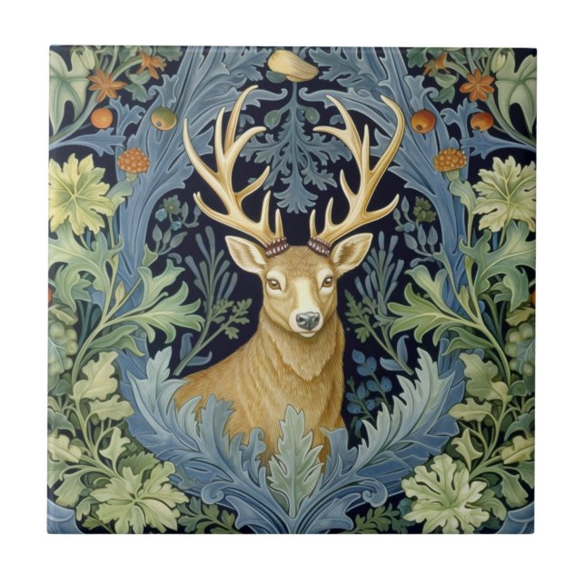 Azulejo De Cerâmica Deer art nouveau (Frente)