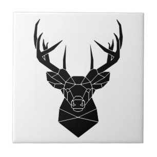 Azulejo De Cerâmica Deer Head Geométrico Arquivo Ai Silhout Stag P