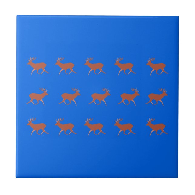 Azulejo De Cerâmica Deer Walking Festive Pattern (Frente)